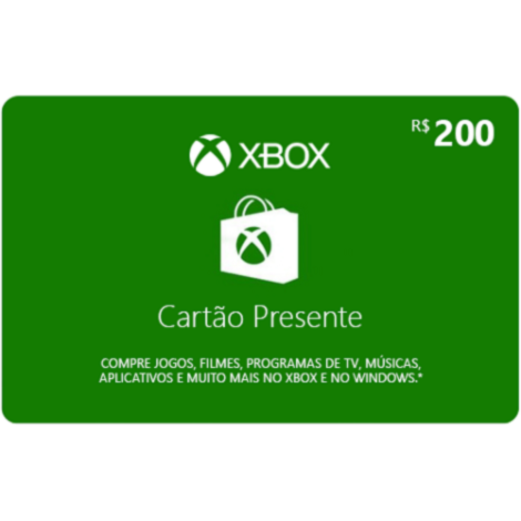 Cartão Presente Xbox Live Credits R$200