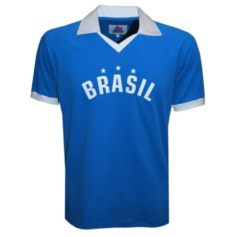 Liga Retrô | Camisa Brasil Polo Estrelas 10 azul
